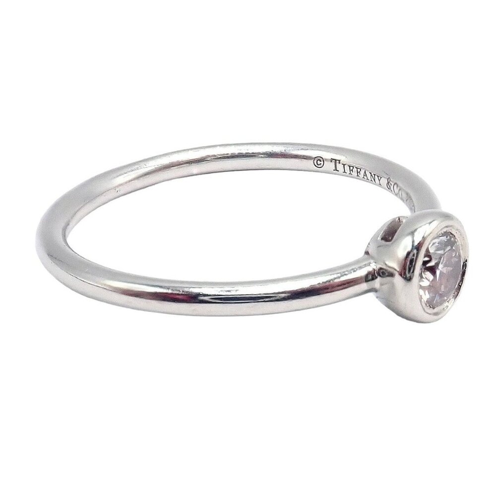 Tiffany & Co Platinum 0.12ct Diamond Engagement Stacking Ring size 6.5 - Picture 8 of 8